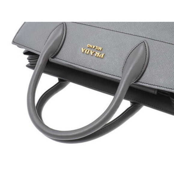 Prada Handbag Grey GG Saffiano Strap - Picture 3 of 12